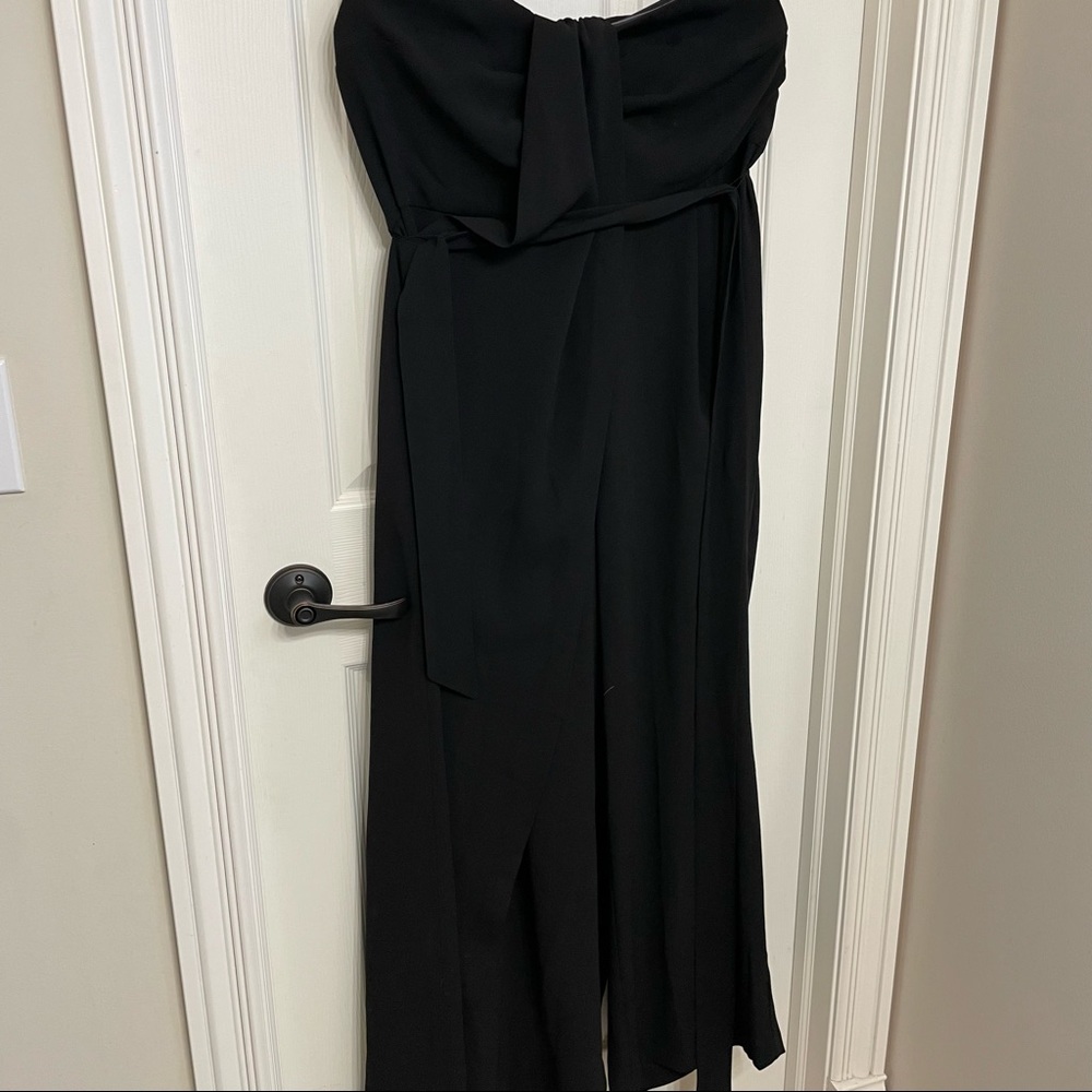 Black strapless jumpsuit | Eloquii